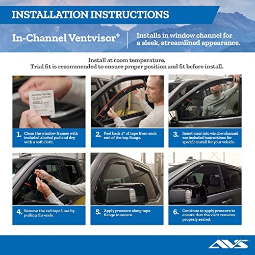 Auto Ventshade Avs In-channel Ventvisor Rain Guards Fits 2015 2017 Chrysler 200 Smoke 4 Pcs 194997