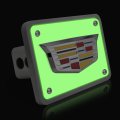 Ipick Image Made For Cadillac 3d Crest Logo Glow In The Dark Luminescent Billet Aluminum 2 Inch Tow Hitch Cover