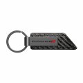 Ipick Image Compatible With Dodge Gunmetal Black Gray Metal Plate Carbon Fiber Texture Leather Key Chain