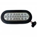 Fortpro 6 Red Oval Marker Tail Stop Turn Led Light With 24 Leds And Clear Lens F235183 