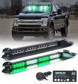 Lumenix White Green Led Emergency Dash Strobe Lights W Controller High-intensity Windshield Warning Traffic Caution Light Bar 