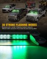 White Green Led Emergency Dash Strobe Lights Windshield Warning Traffic Caution Light Bar With Controller Suction Cups For