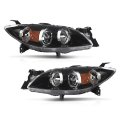 Projector Headlights Assembly Halogen For Mazda 3 4-door Sedan 2004-2009 Not Fit Factory Hid Models Not Hatchback Clear Lens