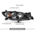 Projector Headlights Assembly Halogen For Mazda 3 4-door Sedan 2004-2009 Not Fit Factory Hid Models Not Hatchback Clear Lens