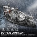 Projector Headlights Assembly Halogen For Mazda 3 4-door Sedan 2004-2009 Not Fit Factory Hid Models Not Hatchback Clear Lens