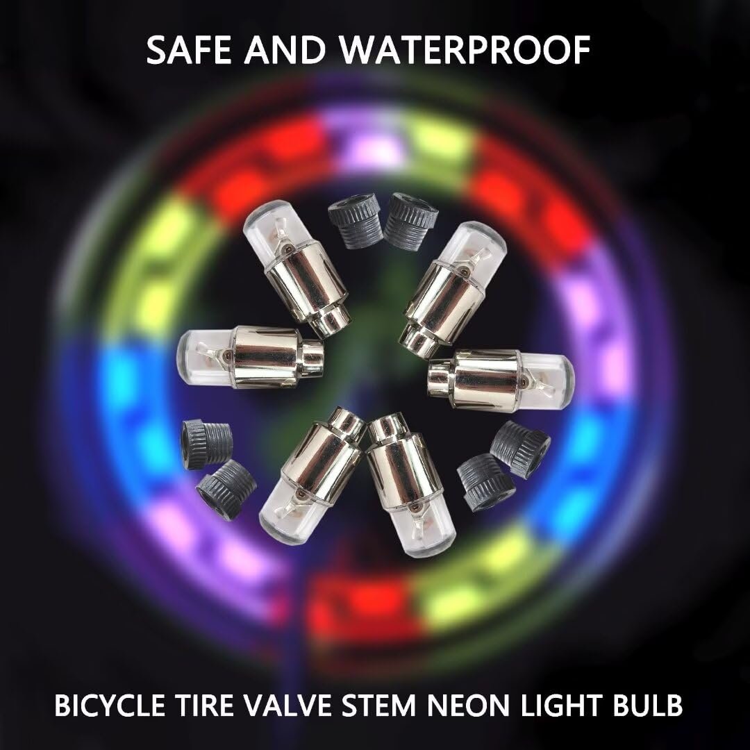 Led Valve Stem Caps Lights Kit 6pcs Colorful Flash Tyre Wheel Cap For Car Bike Bicycle Motorcycle Tire Light Cool Stems