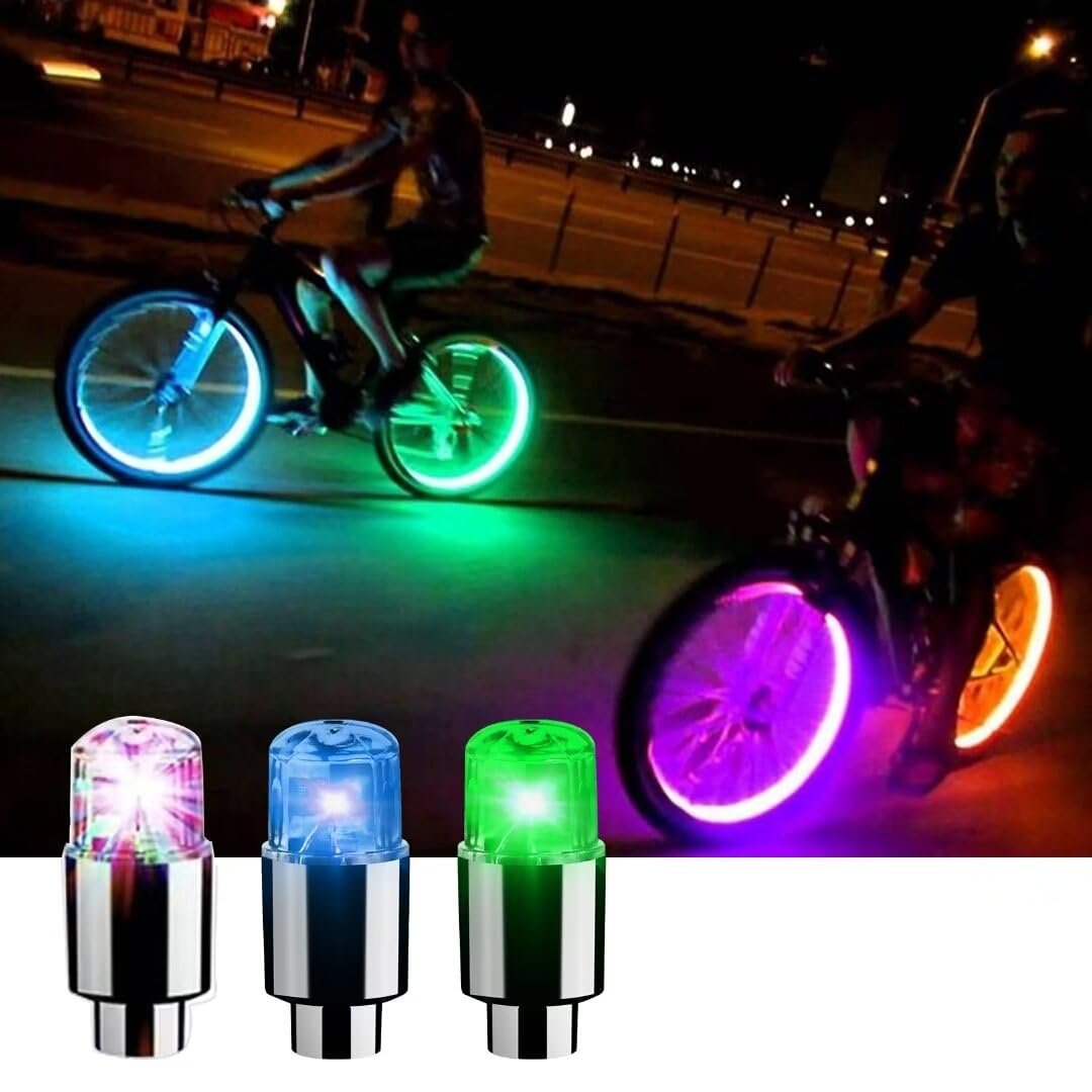 Led Valve Stem Caps Lights Kit 6pcs Colorful Flash Tyre Wheel Cap For Car Bike Bicycle Motorcycle Tire Light Cool Stems
