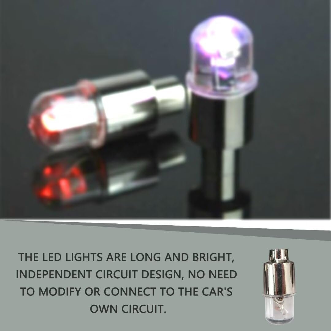 Led Valve Stem Caps Lights Kit 6pcs Colorful Flash Tyre Wheel Cap For Car Bike Bicycle Motorcycle Tire Light Cool Stems