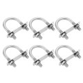 M8 Round U-bolts 6 Sets 33mm 1 3 Inner Width 57mm 2 24 Length 201 Stainless Steel U-clamp Bolt With Plates Nuts For Automobile 
