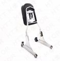 Httmt Mt501-006f- Flame Detachable Backrest Sissy Bar Chrome Compatible With H-d 00-later Fxst Fxstb Fxsts