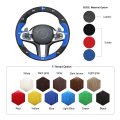 Mewant Black Blue Suede Diy Hand Sew Wrap Car Steering Wheel Cover For Bmw 5 Series G30 G31 2017-2019 6 Gt G32 2018-2019 7 G11