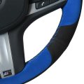 Mewant Black Blue Suede Diy Hand Sew Wrap Car Steering Wheel Cover For Bmw 5 Series G30 G31 2017-2019 6 Gt G32 2018-2019 7 G11