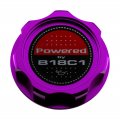 Vms Racing Purple Oil Cap With Powered By B18c1 Emblem In Cnc Machined Billet Aluminum Compatible Honda Acura Integra Gsr 94-01