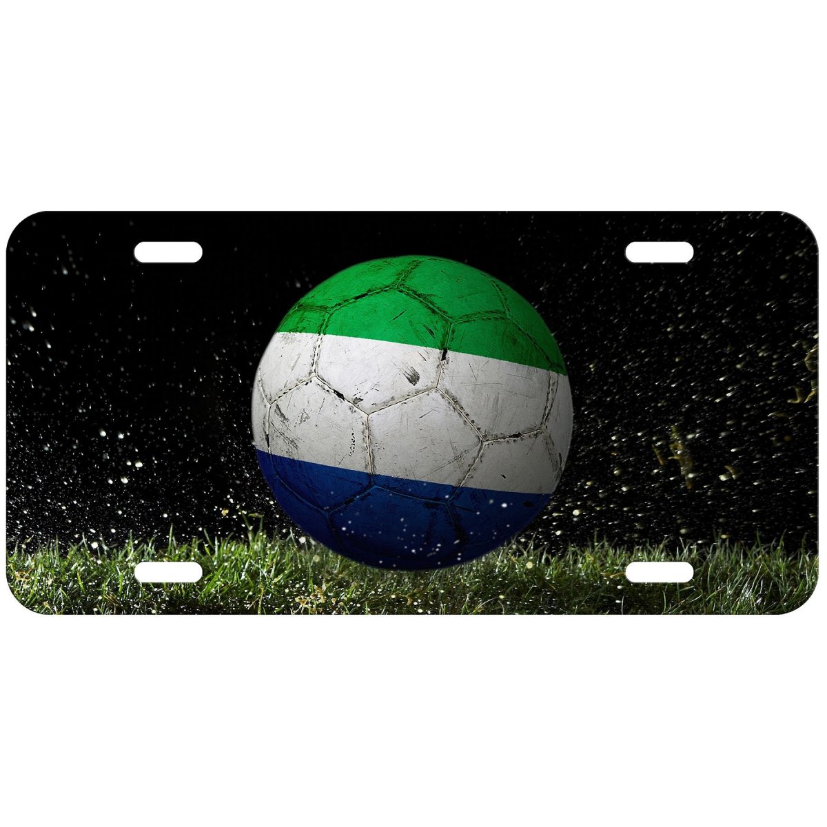 Aluminum License Plate Flag Of Sierra Leone Leonean Soccer