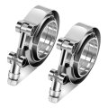 Auto Dynasty 2 5 V Band Clamp With Male Female Flanges 304 Stainless Steel For Turbo And Exhaust Systems Natural Metallic Pack 