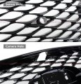 Glossy Black Out Front Bumper Upper Grille Replacement Compatible For 2018-2022 Infiniti Q50 Models With Sensor Holes