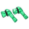 2pcs Motorcycle Cnc Aluminum 11 3mm Tire Wheel Stem Valve 90 Degree Angled Green 