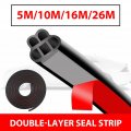 Car Door Seal Strip Weather Stripping Double Layer L Shape Self Adhesive Auto Soundproofing Weatherstrip For Trunk Suv Hood 16m