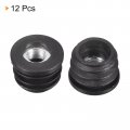 Uxcell 12pcs Inserts For Round Tubes With M8 Thread 22mm 0 87 Od Tube Black Plastic Plug Caster Insert Chair End Caps Furniture