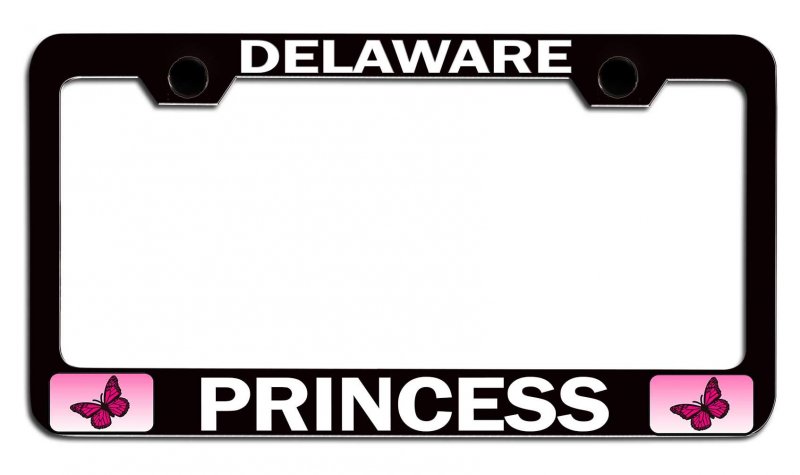 Delaware Princess Girly Bl Steel Auto Suv License Plate Frame Tag Holder