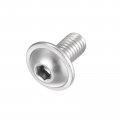 Uxcell Flanged Button Head Socket Cap Screws M5 10mm Hex Drive 304 Stainless Steel Fasteners Bolts Fully Threaded Machine Screw