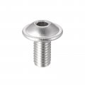 Uxcell Flanged Button Head Socket Cap Screws M5 10mm Hex Drive 304 Stainless Steel Fasteners Bolts Fully Threaded Machine Screw