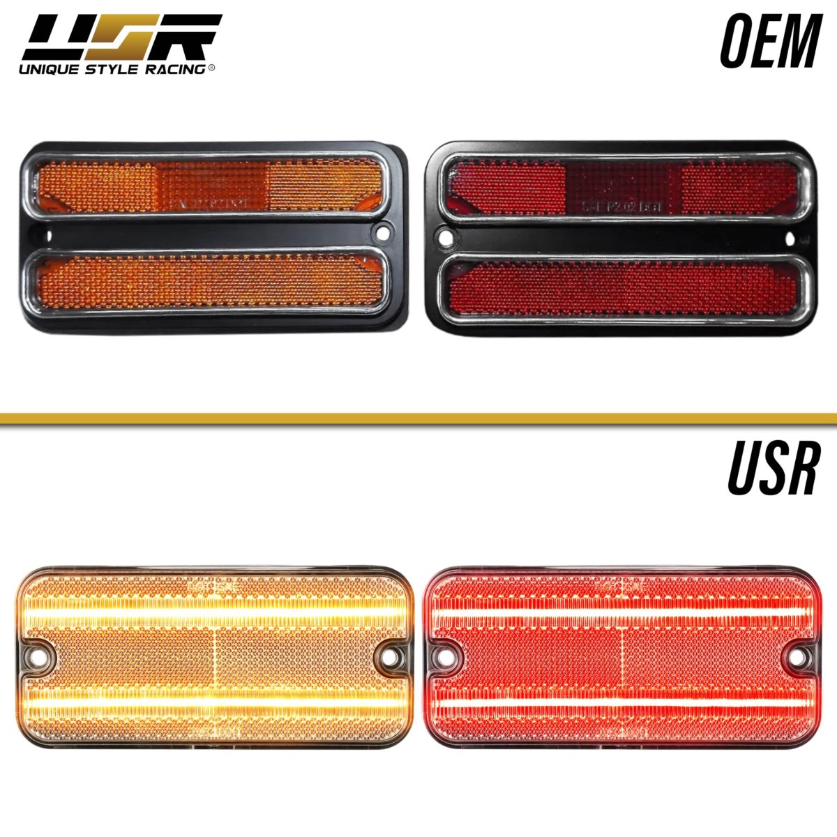 Usr 68-72 C K Series Piup Side Marker Light A 4pc Front Rear Parking Lamps Left Right Set For 1968-1972hevy C K Pick Up Truck
