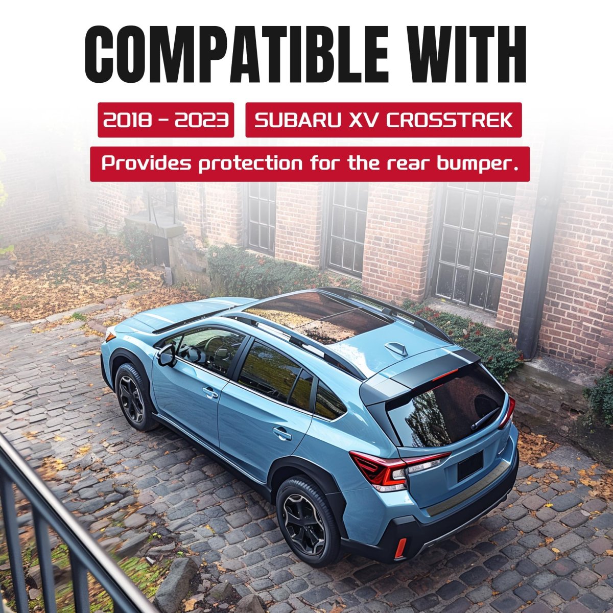 Rear Bumper Protector Guard For 2018 2023 Subaru Xv Crosstrek Black Sill Plate Cover Top Step Pad Trim Cb-2518