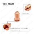 Tip Nozzle 1 0mm 0 039 40a 50a Fit Plasma Cutting Torch Pt80 Pt-80 Ipt80 Pk 10