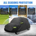 Uxcell For Fiat 500 2007-2022 Cover Waterproof Car Outdoor Full All Weather Protection Rain Sun With Zipper Black