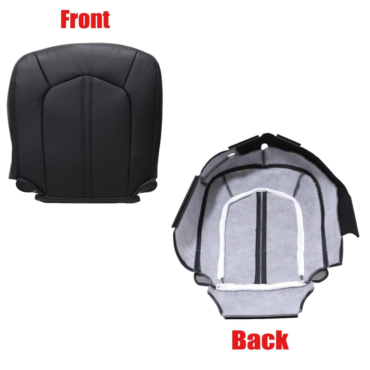 Driver And Passenger Leather Bottom Top Lean Back Replacement Seat Covers Black For Cadillac Cts 2008 2009 2010 2011 2012 2013