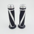Okstno Universal Motorcycle Rubber Gel Handlebar Hand Grips For 7 8 Bar End Handle Bars Sports Bikes Silver