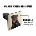 Rottweiler Dog Headphones Sitting Dj Tow Trailer Hitch Cover Plug Insert