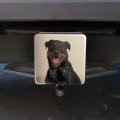 Rottweiler Dog Headphones Sitting Dj Tow Trailer Hitch Cover Plug Insert