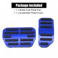 X Autohaux Blue Brake Foot Pedals Pad Kit Non-slip No Drill Aluminum Alloy Accelerator Pedal Covers For Toyota Corolla Rav4
