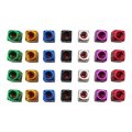 28pcs 7 Color Metal Dice Wheel Tyre Valve Tire Dust Caps Car Bike Stem