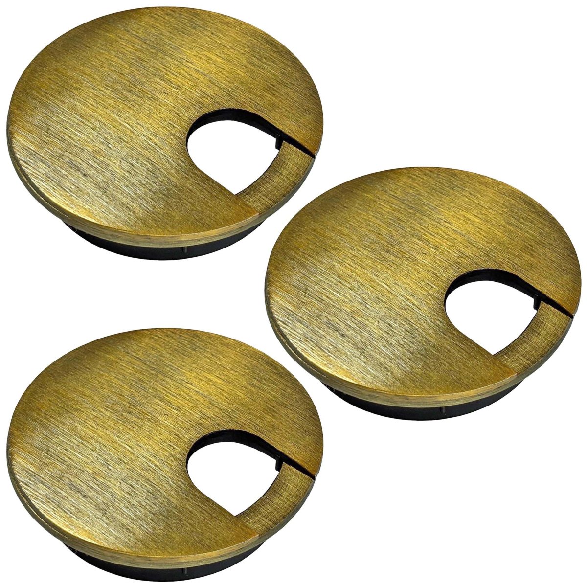 Electriduct 2-3 8 Metal Desk Grommet Two-piece Design Brushed Bronze 3 Pack Set