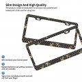 Foruidea Gold Queen Bees And Honeycomb Matte Aluminum License Plate Frame With Black Screw Capsi 2pcs 2 Holes Licensess Frames
