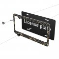 Foruidea Gold Queen Bees And Honeycomb Matte Aluminum License Plate Frame With Black Screw Capsi 2pcs 2 Holes Licensess Frames