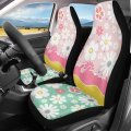 Drydeepin Pink Daisy Groovy 60s 70s 80s Hippy Flower Print Car Accessories Set Of 2 Y2k Aesthetic Seat Covers Front Seats Only