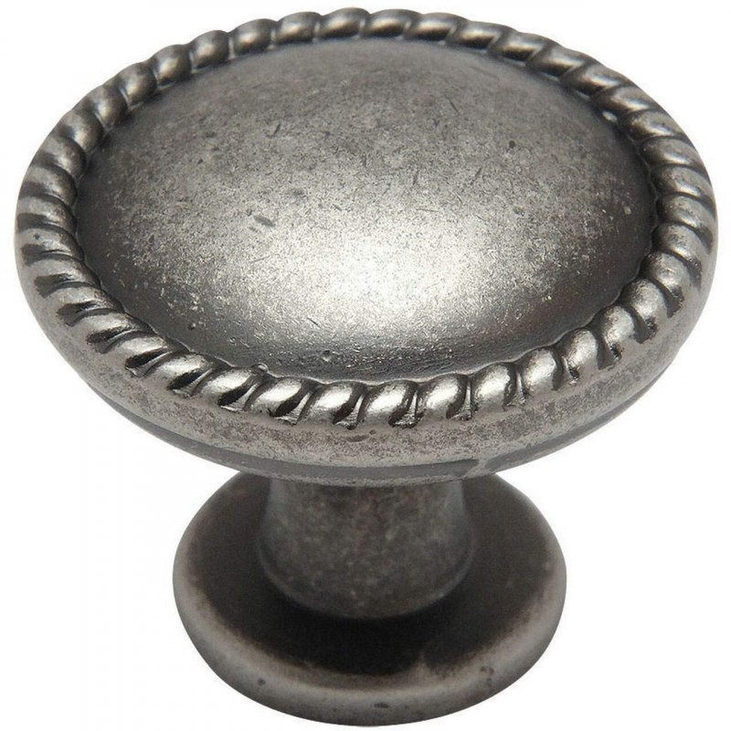 Cosmas 25 Pack 4115wn Weathered Nickel Rope Scroll Cabinet Hardware Knob 1-1 4 Inch Diameter