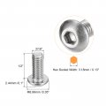 Uxcell 10-32x1 2 Button Head Socket Cap Screws 20pcs 304 Stainless Steel Fasteners Hex Bolts Full Thread Drive