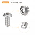 Uxcell 10-32x1 2 Button Head Socket Cap Screws 20pcs 304 Stainless Steel Fasteners Hex Bolts Full Thread Drive