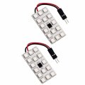 Grandviewtm 1-set 2pcs Rgb 5050 15smd Led Car Interior Panel Reading Lamp Auto Remote Controlled Muti-color Dc 12v With T10