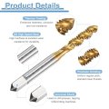 3pcs Spiral Flute Thread Taps 1 4-20 Unc 2b Machine Threading Tap Bit Titanium Coated Screw Tapping Repair Tool M2 High-speed