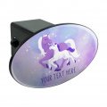 Personalized Custom 1 Line Magical Mom Unicorn And Baby Oval Tow Trailer Hitch Cover Plug Insert