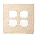 Stoniquea Simulated Stone Switch Plate Double Duplex Wheat 