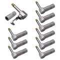 Usonline911 10pcs 1 4 Right Angle Plugs 6 35mm Guitar Ts Mono Male Solder Jack Connector Audio 90 Degree Plug Cable