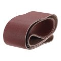 5pcs 6 X 89 Sanding Belts 80 Grits Aluminum Oxide Abrasive Belt Sander Paper Papers For Metal Wood Grinding Polishing Reddish 