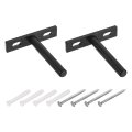 2pcs Floating Shelf Bracket 3 Inch Wall Mounting Blind Support Hidden For Wood Shelves Black 